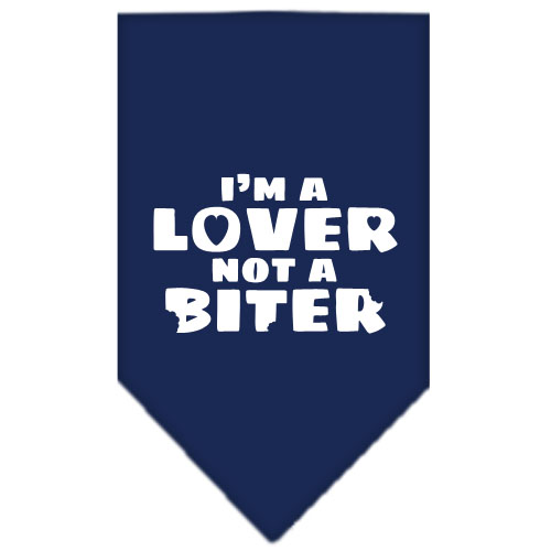 I'm a Lover Not a Biter Screen Print Bandana Navy Blue large